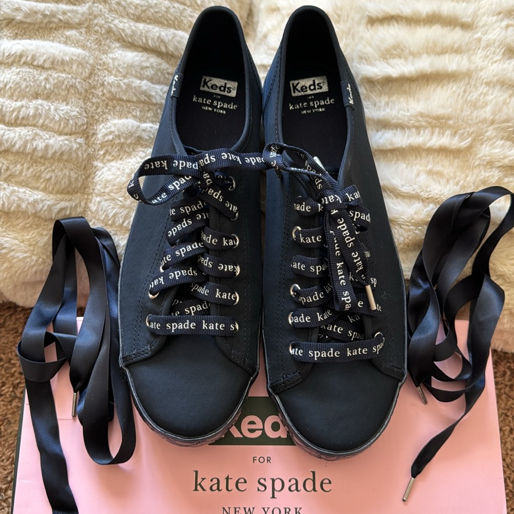 Brand New/Box Kate Spade Keds Leather Sneaker Shoes size 11 M